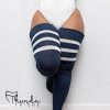 Socks Thunda Thighs Thigh Highs | Thunda Thighs Top Stripe Thigh Highs