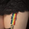 Accessories Sock Dreams Sock Garters | Rainbow Double Grip Clips