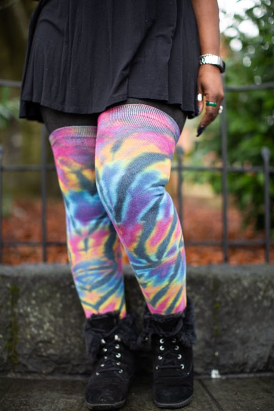 Socks Love Lite Precision Tie Dye Thigh Highs | Extraordinarily Longer Tie Dye Thigh High