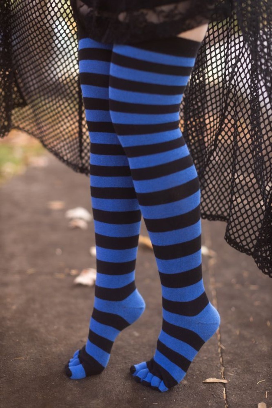 Socks ToeToe Toe Socks | Striped Over The Knee Toe Socks