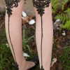 Socks Leg Avenue Over The Knee | Sheer Baroque Cuban Heel Backseam Stockings