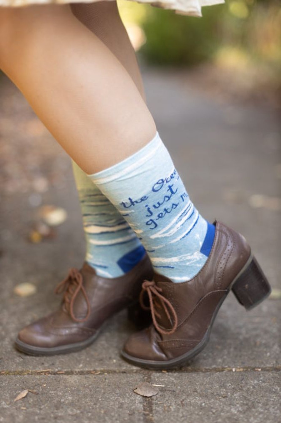 Socks BlueQ Crew Socks | The Ocean Just Gets Me Crew