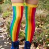 Socks Foot Traffic Over The Knee | Vertical Rainbow Over The Knee