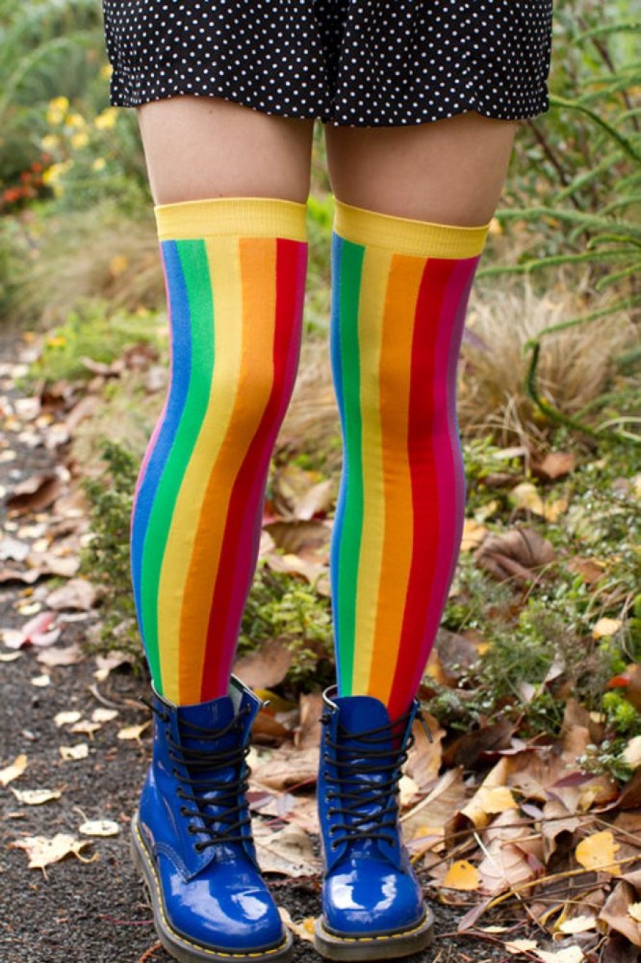 Socks Foot Traffic Over The Knee | Vertical Rainbow Over The Knee