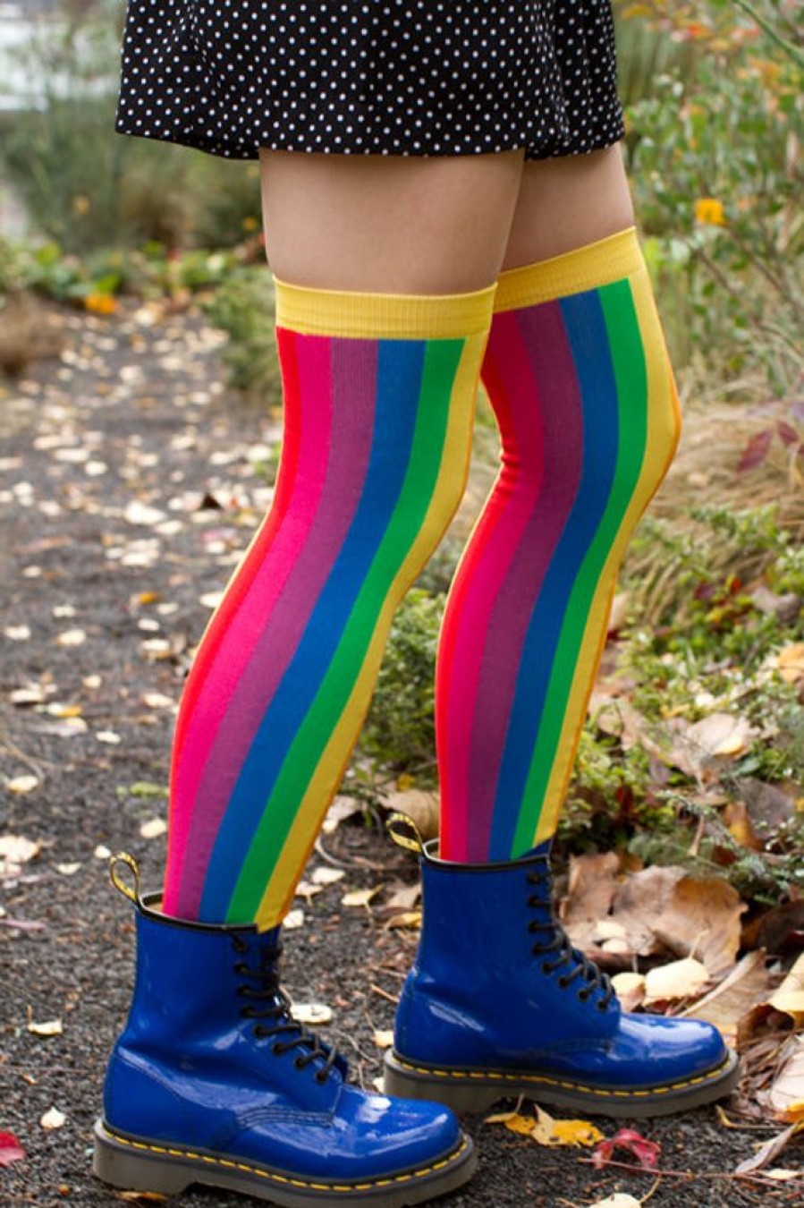 Socks Foot Traffic Over The Knee | Vertical Rainbow Over The Knee