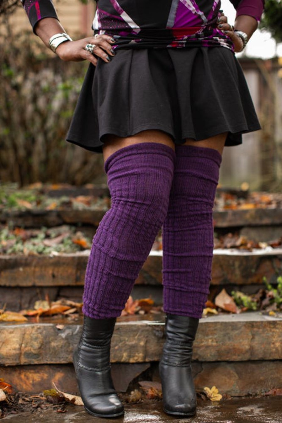 Socks DreaM Stockings Thigh Highs | Longer M45 Ribbed Thigh High With Roll Top