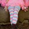 Plus Size Dreamer Socks Plus Size Thigh Highs | Extraordinary Cotton Candy Stripes Thigh High