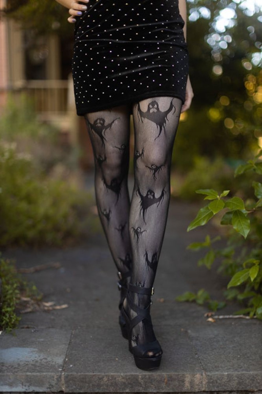 Plus Size Leg Avenue Plus Size Tights | Spooky Ghost Fishnet Tights