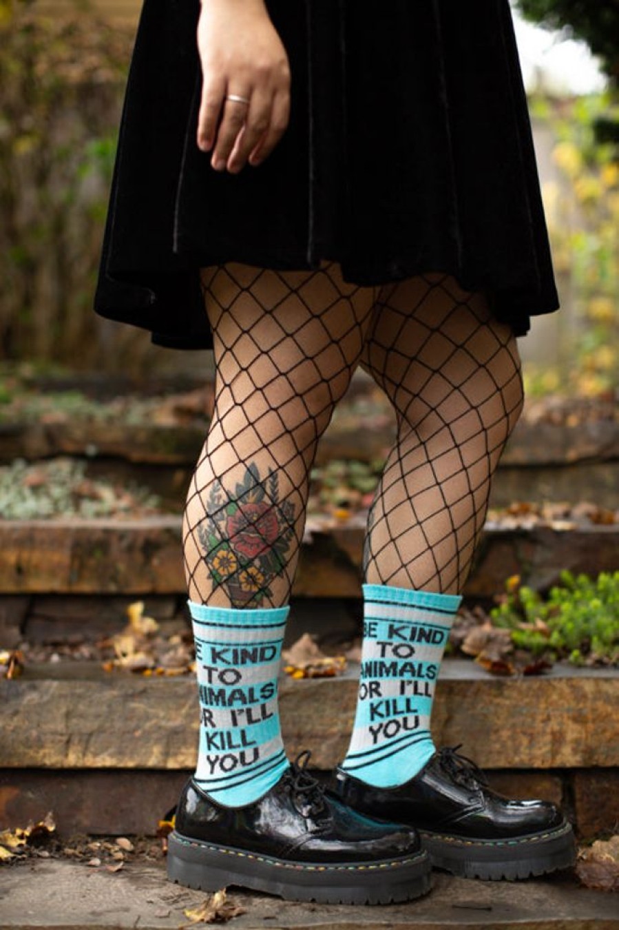 Socks Gumball Poodle Midcalves | Be Kind To Animals Or I'Ll Kill You Crew