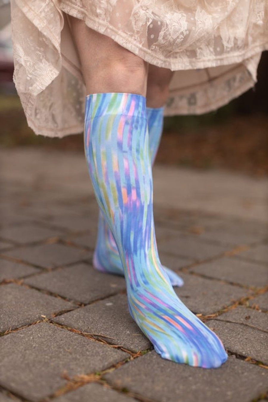 Plus Size Foot Traffic Plus Size Knee Highs | Crossroads Printed Trouser Socks