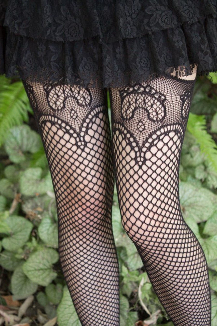 Socks Leg Avenue Stockings | Duchess Lace Top Stockings With Attached Garter Belt