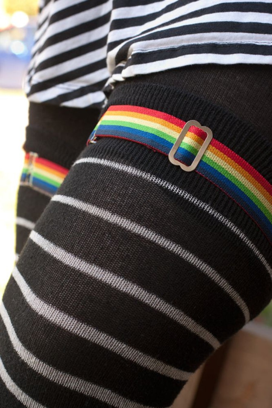 Accessories Sock Dreams Sock Garters | Extra Long Simply Adjustable Rainbow Sock Garters