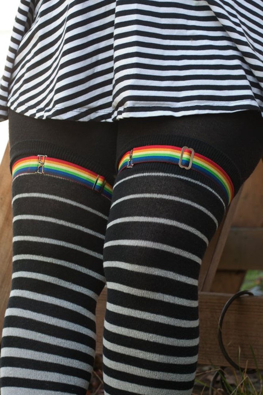 Accessories Sock Dreams Sock Garters | Extra Long Simply Adjustable Rainbow Sock Garters