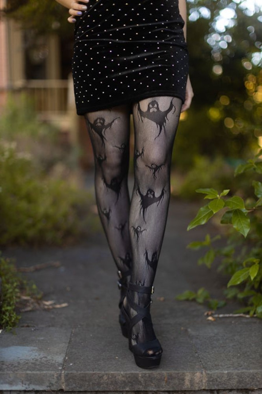 Tights & Leggings Leg Avenue Fishnet Tights | Spooky Ghost Fishnet Tights