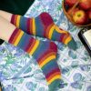 Socks Mod Sock Midcalves | Heather Rainbow Striped Crew