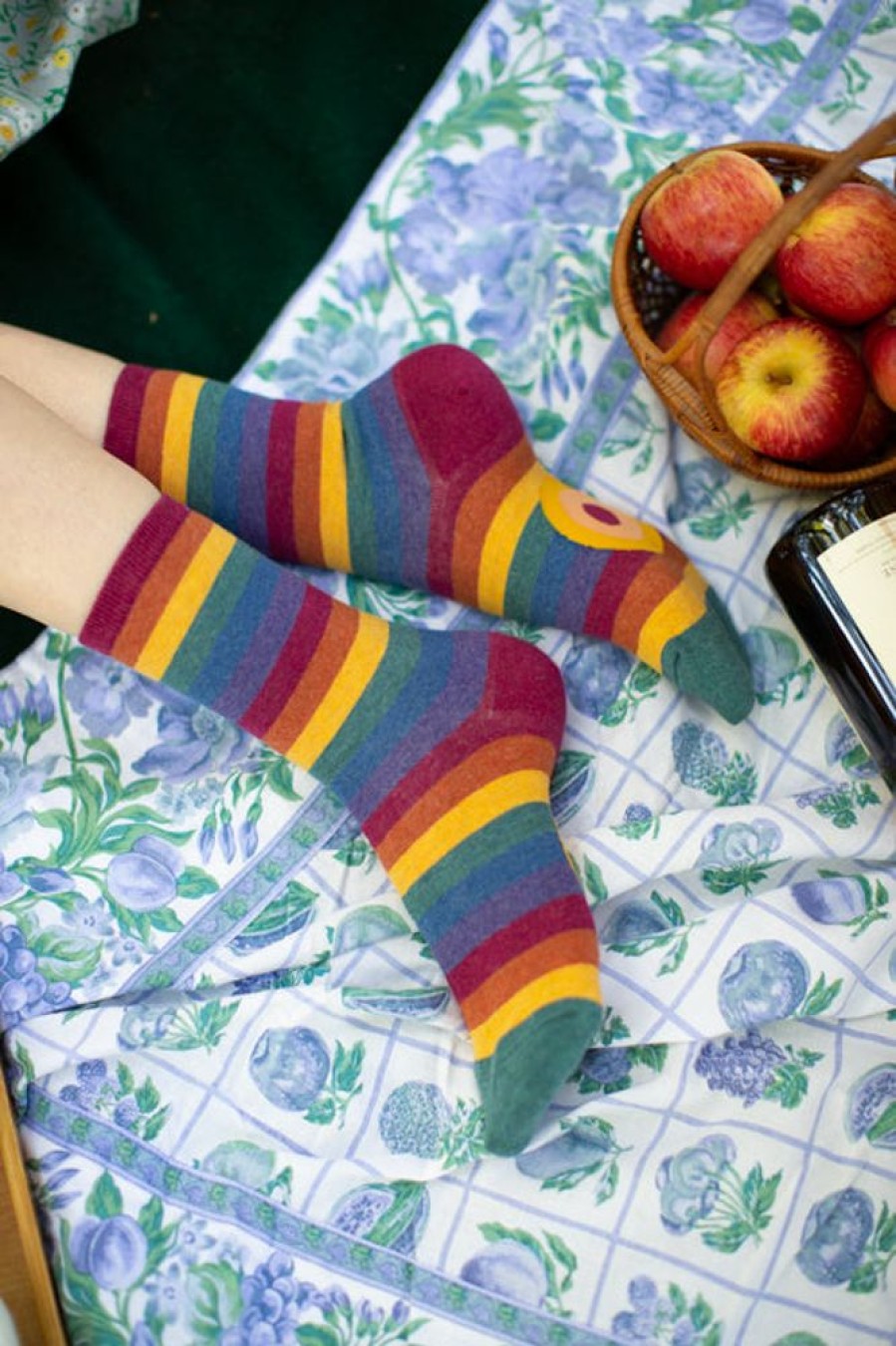 Socks Mod Sock Midcalves | Heather Rainbow Striped Crew