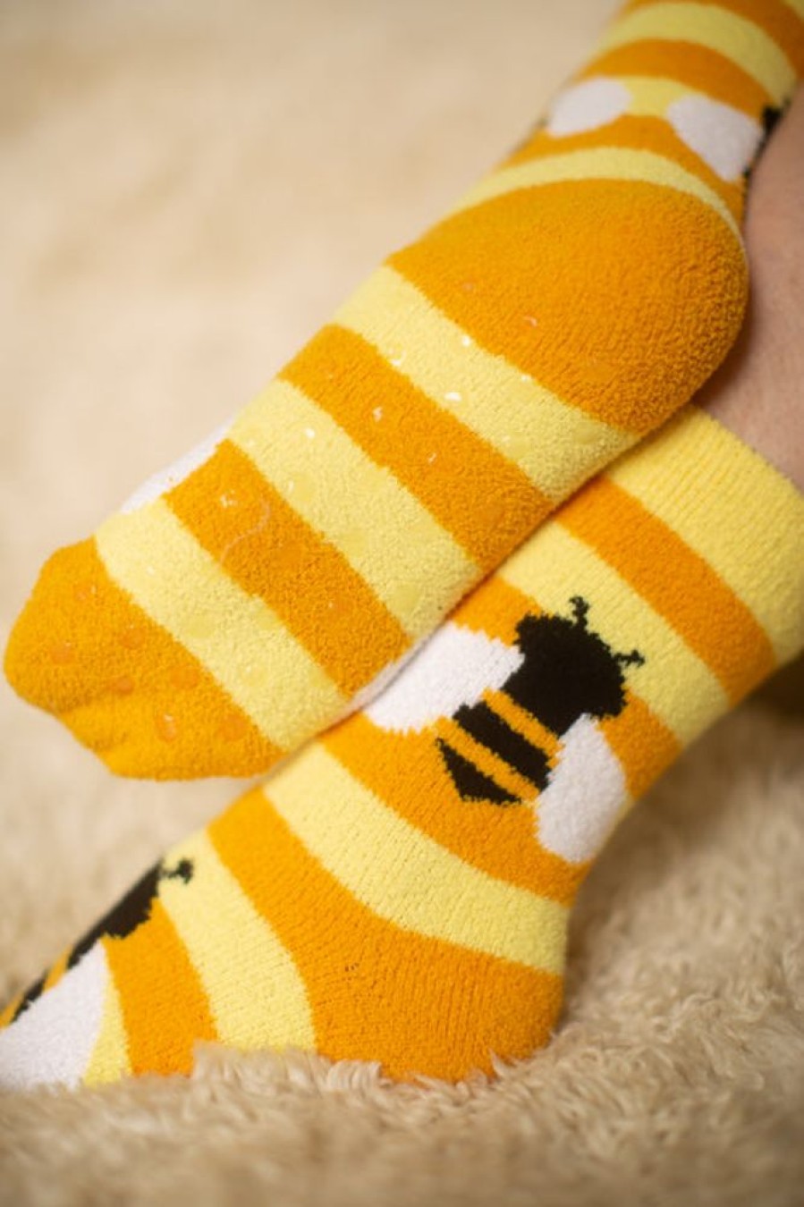 Socks Sock It To Me | Bee Cozy Slipper Socks