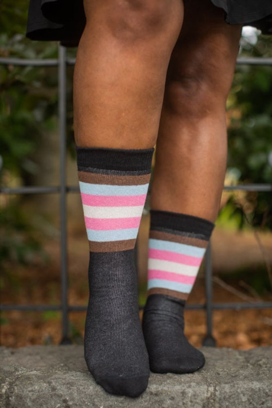 Plus Size Dreamer Socks Plus Size Crew Socks | Poc-Trans Pride Stripes Crew