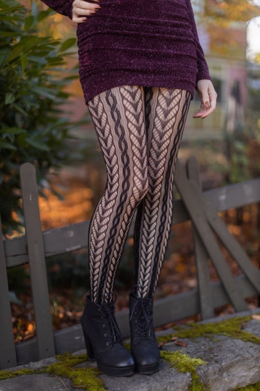 Tights & Leggings Killer Legs Sheer To Waist Tights | Braided Swirls Net Tights