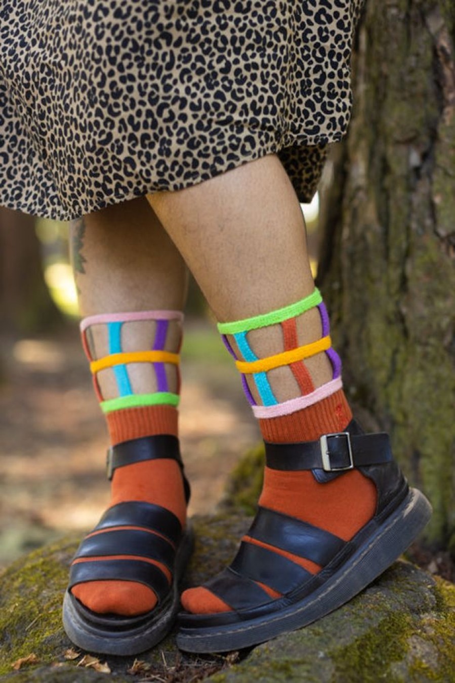 Socks Atypical Attire Crew Socks | Colorful Cuff 2-Piece Ankle Sock