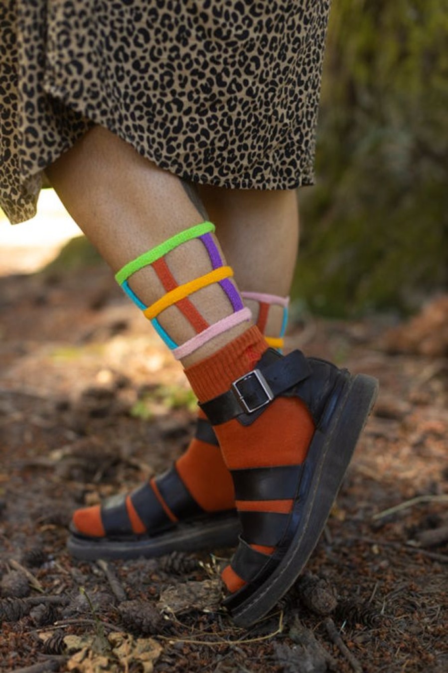 Socks Atypical Attire Crew Socks | Colorful Cuff 2-Piece Ankle Sock