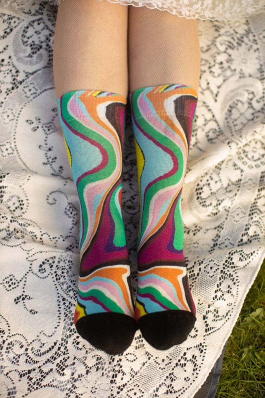 Socks Happy Socks Midcalves | Phluid Rainbow Flow Crew