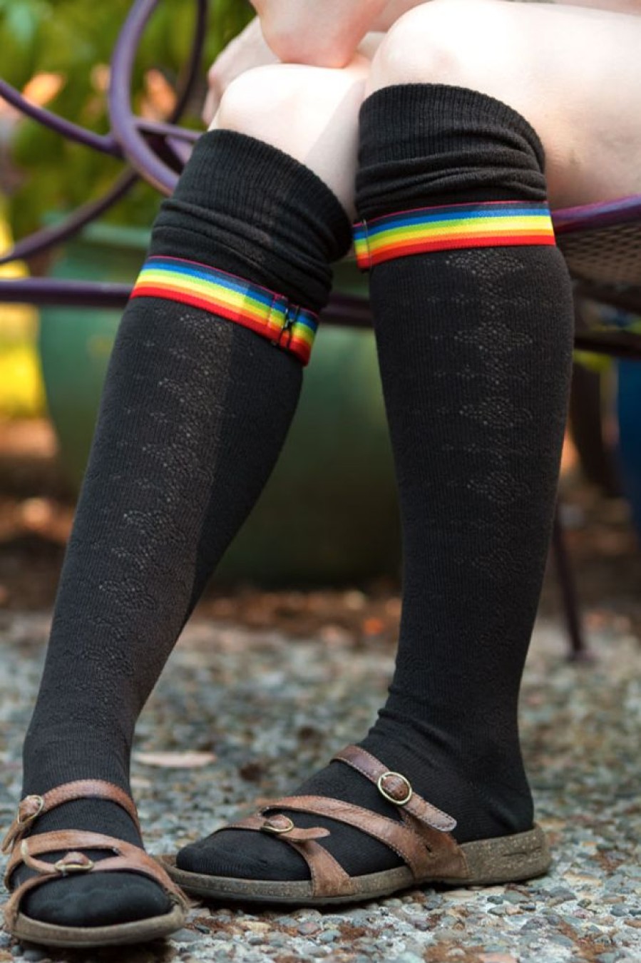 Accessories Sock Dreams Sock Garters | Simply Adjustable Rainbow Sock Garters