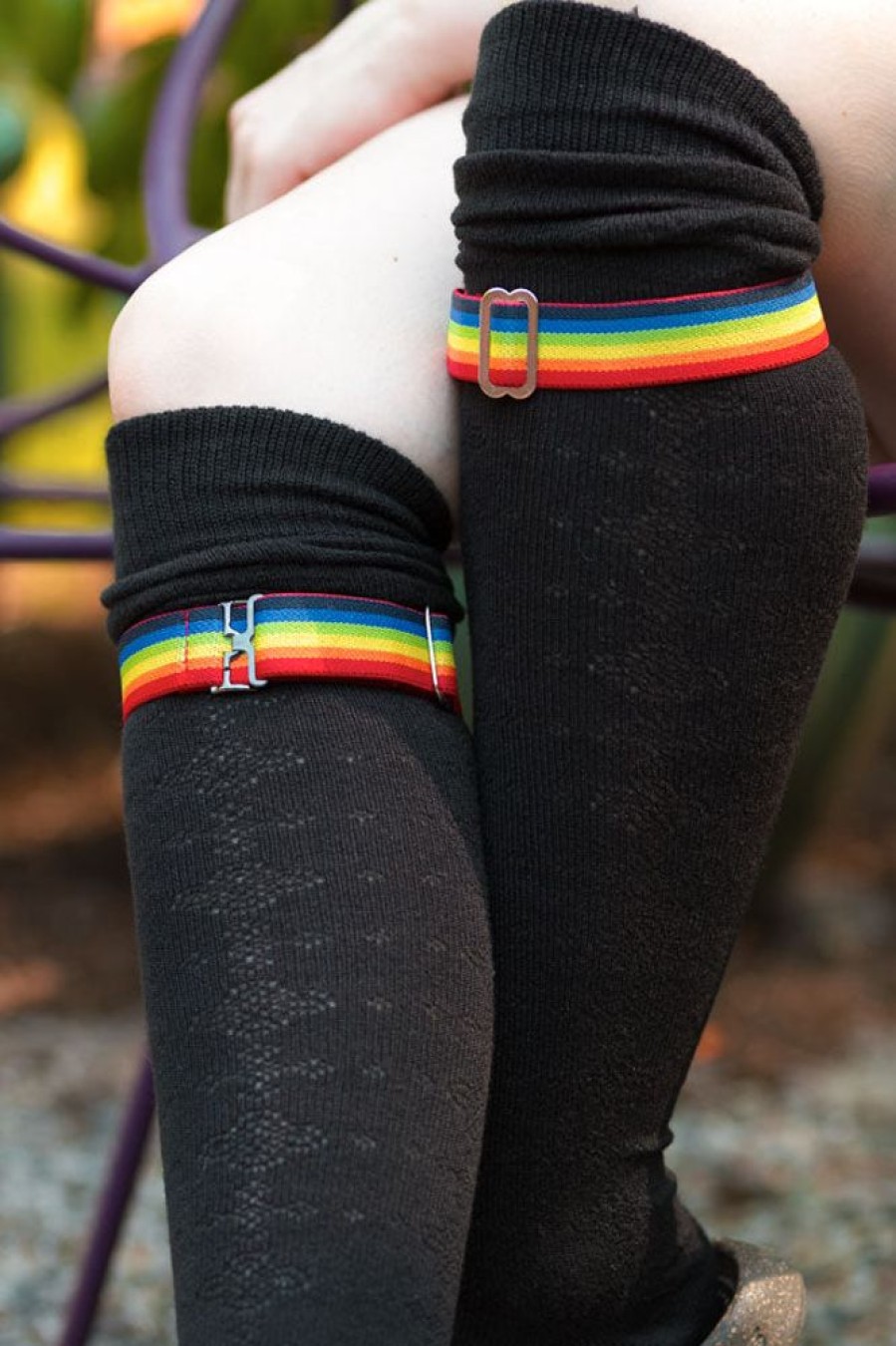 Accessories Sock Dreams Sock Garters | Simply Adjustable Rainbow Sock Garters