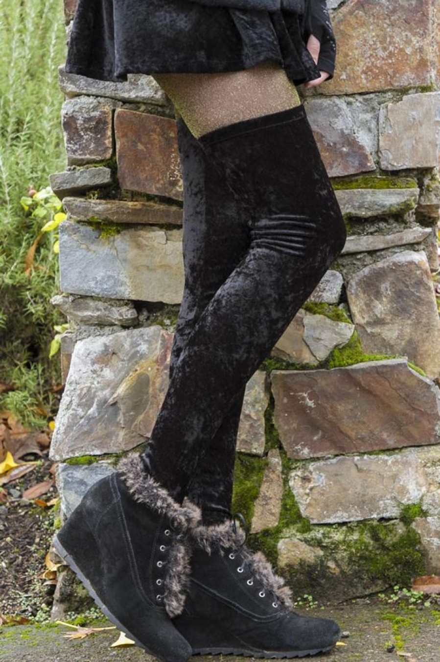 Socks Leg Avenue Stockings | Crushed Velvet Thigh High