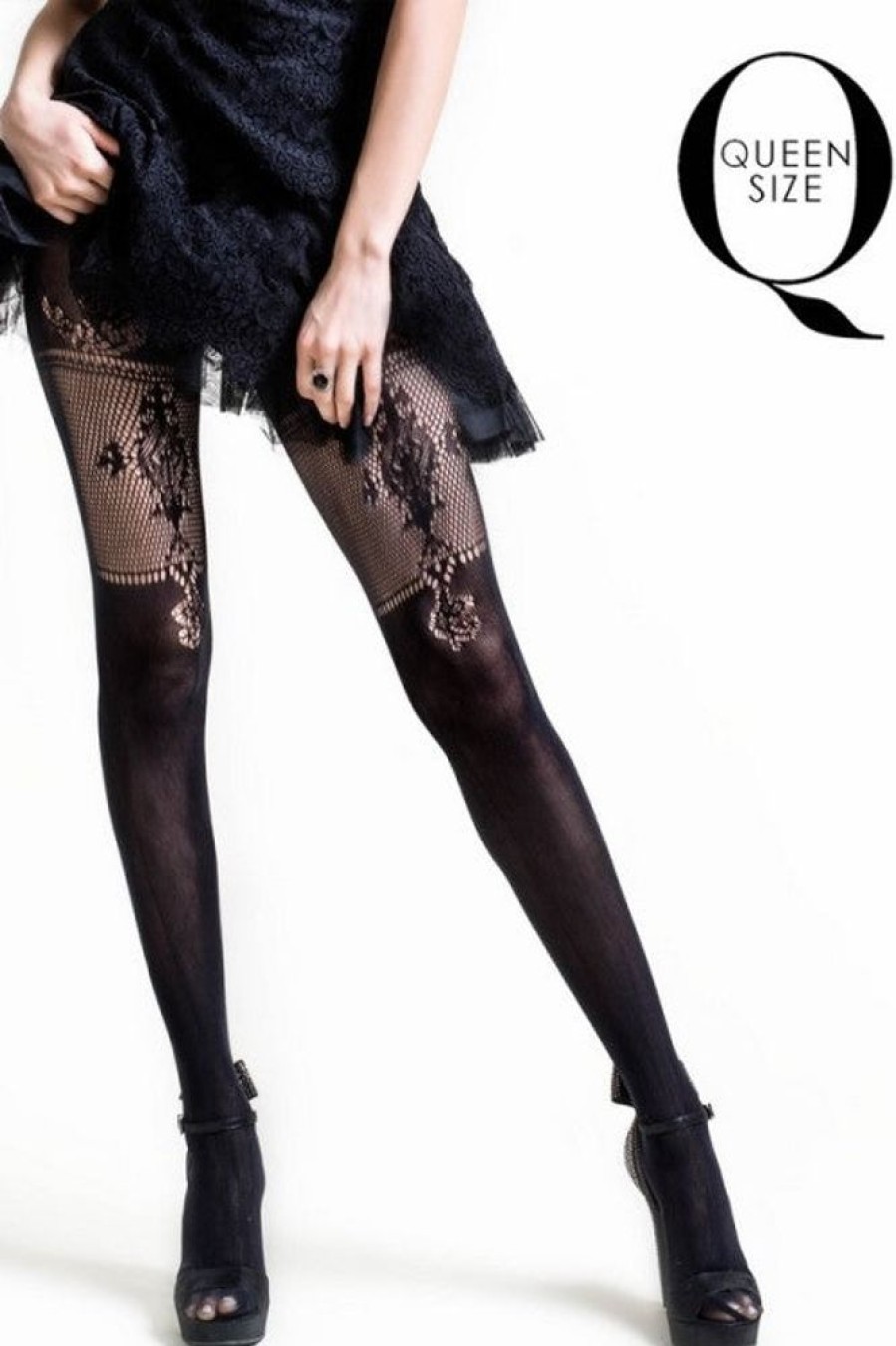 Plus Size Killer Legs Plus Size Tights | Plus Size Lace Black Out Net Tights