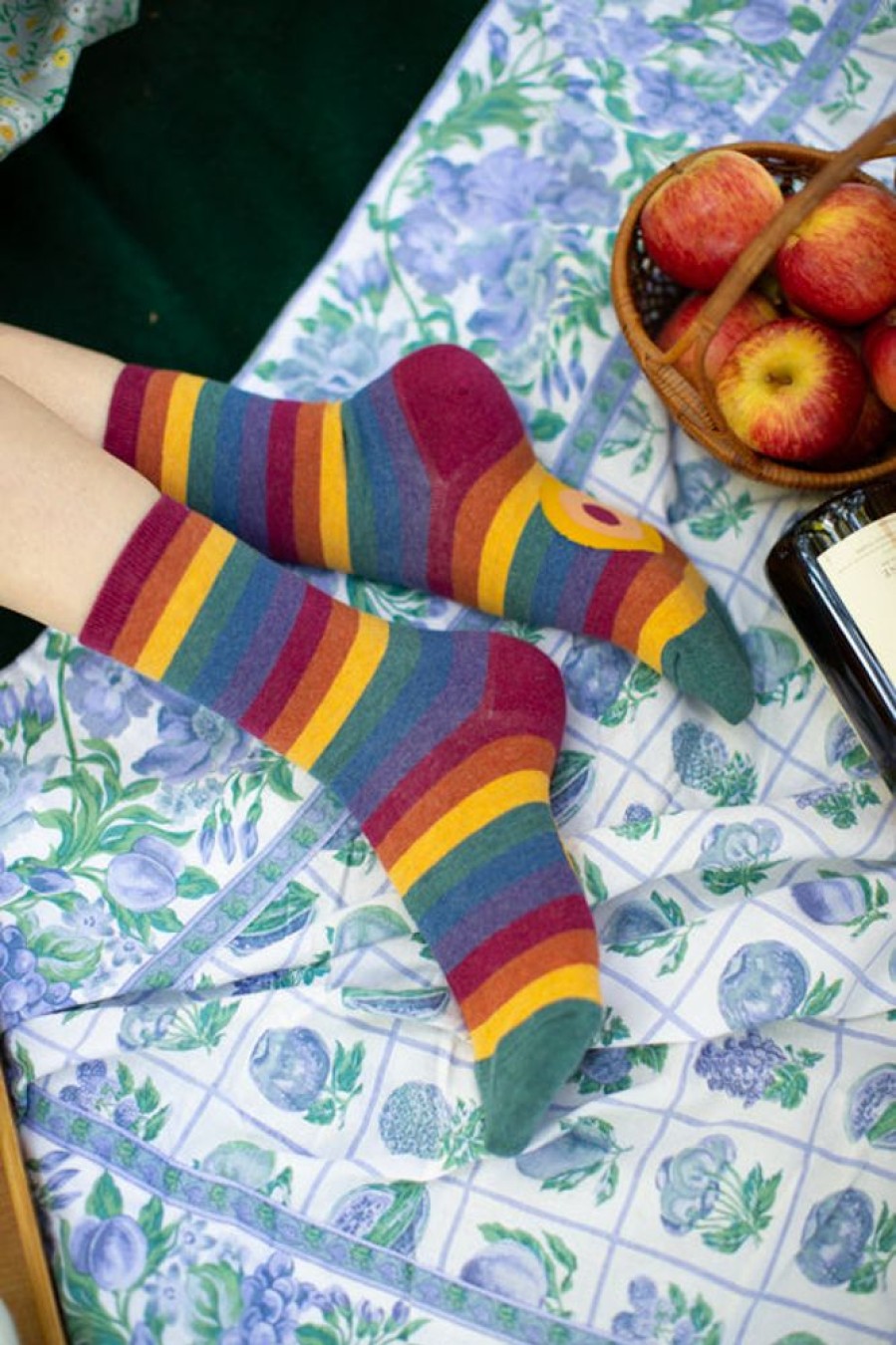 Socks Mod Sock Crew Socks | Heather Rainbow Striped Crew