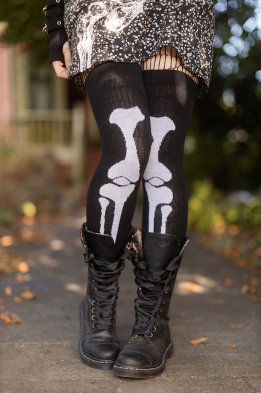 Socks Dreamer Socks Thigh Highs | Skeleton Thigh High