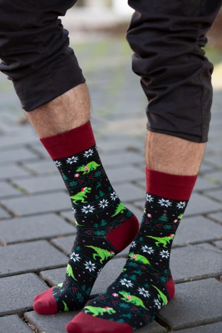 Socks Socksmith Midcalves | Santasaurus Rex Crew