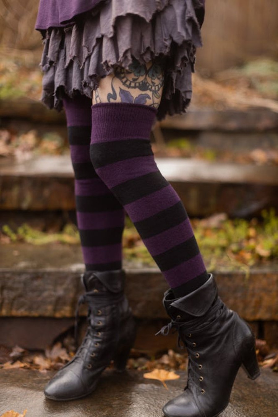 Socks Dreamer Socks Thigh Highs | Extraordinary Striped Thigh High Socks