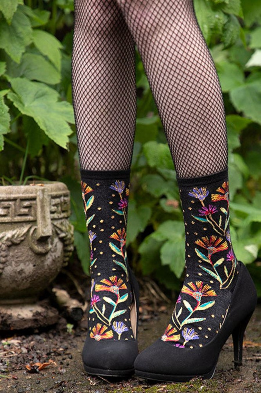 Socks Socksmith Crew Socks | Laurel Burch Wildflowers Crew