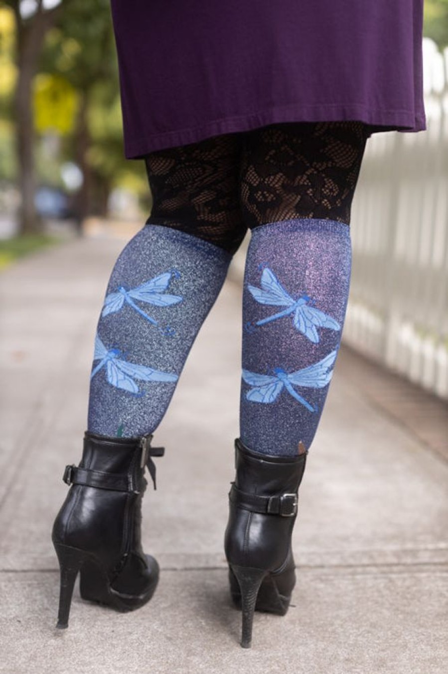 Plus Size Sock It To Me Plus Size Knee Highs | Dragonfly Shimmer Stretch-It Knee High