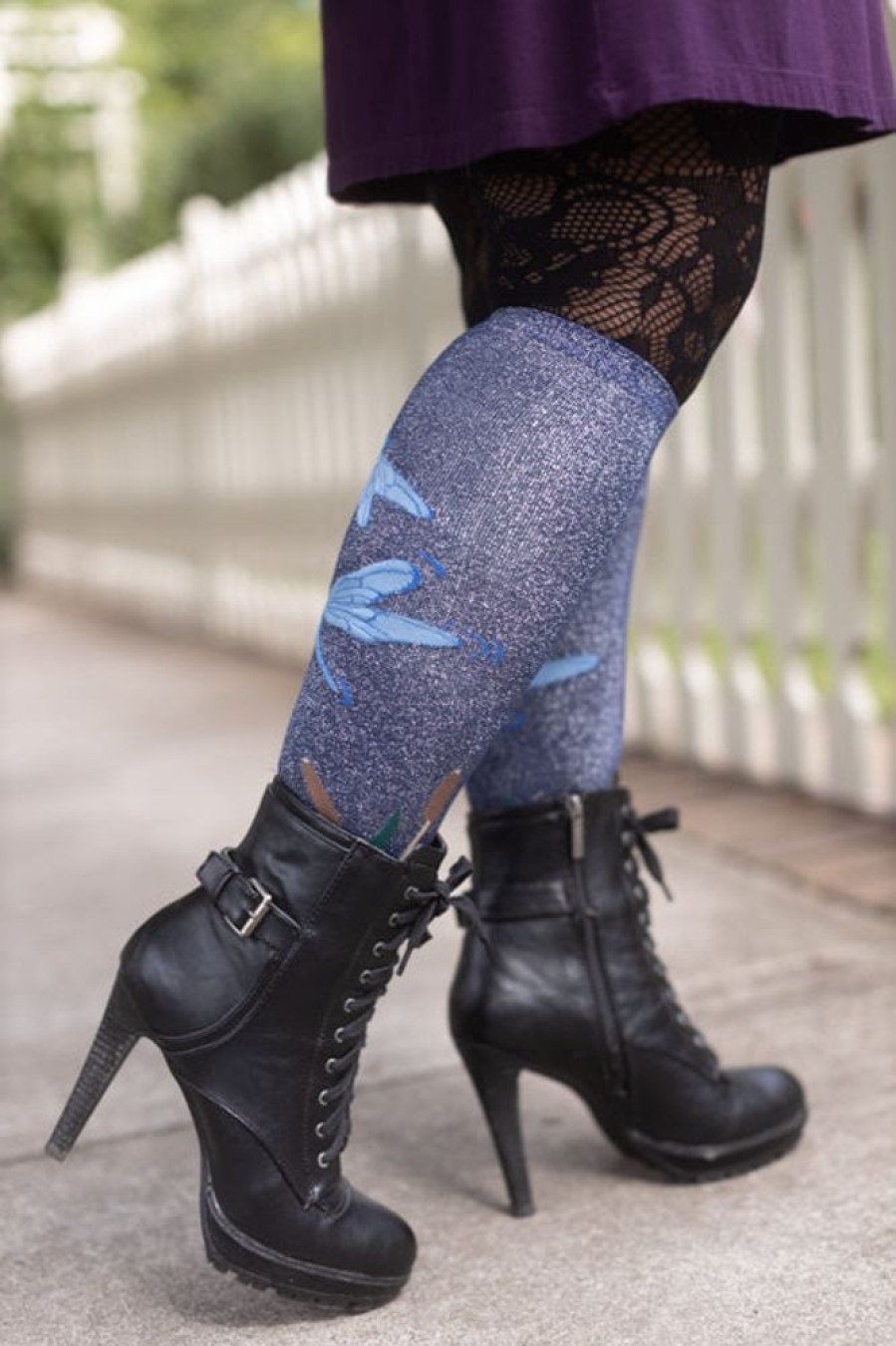 Plus Size Sock It To Me Plus Size Knee Highs | Dragonfly Shimmer Stretch-It Knee High