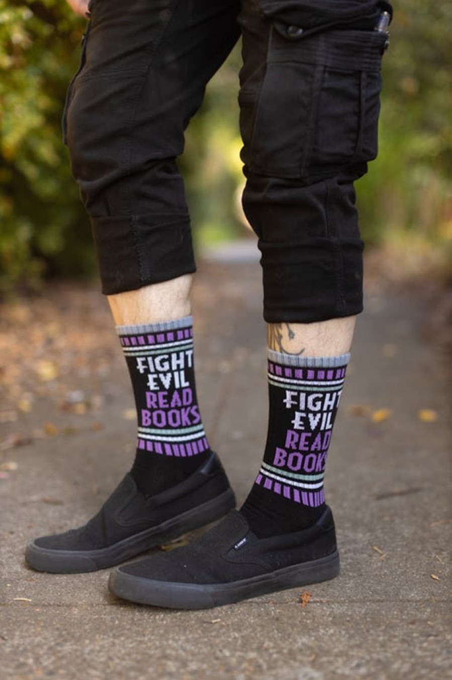 Socks Out Of Print Midcalves | Fight Evil, Read Books Crew