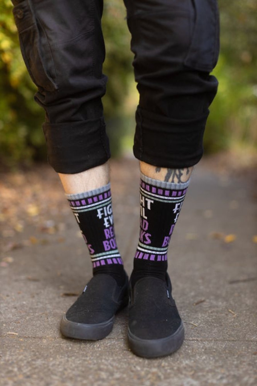 Socks Out Of Print Midcalves | Fight Evil, Read Books Crew