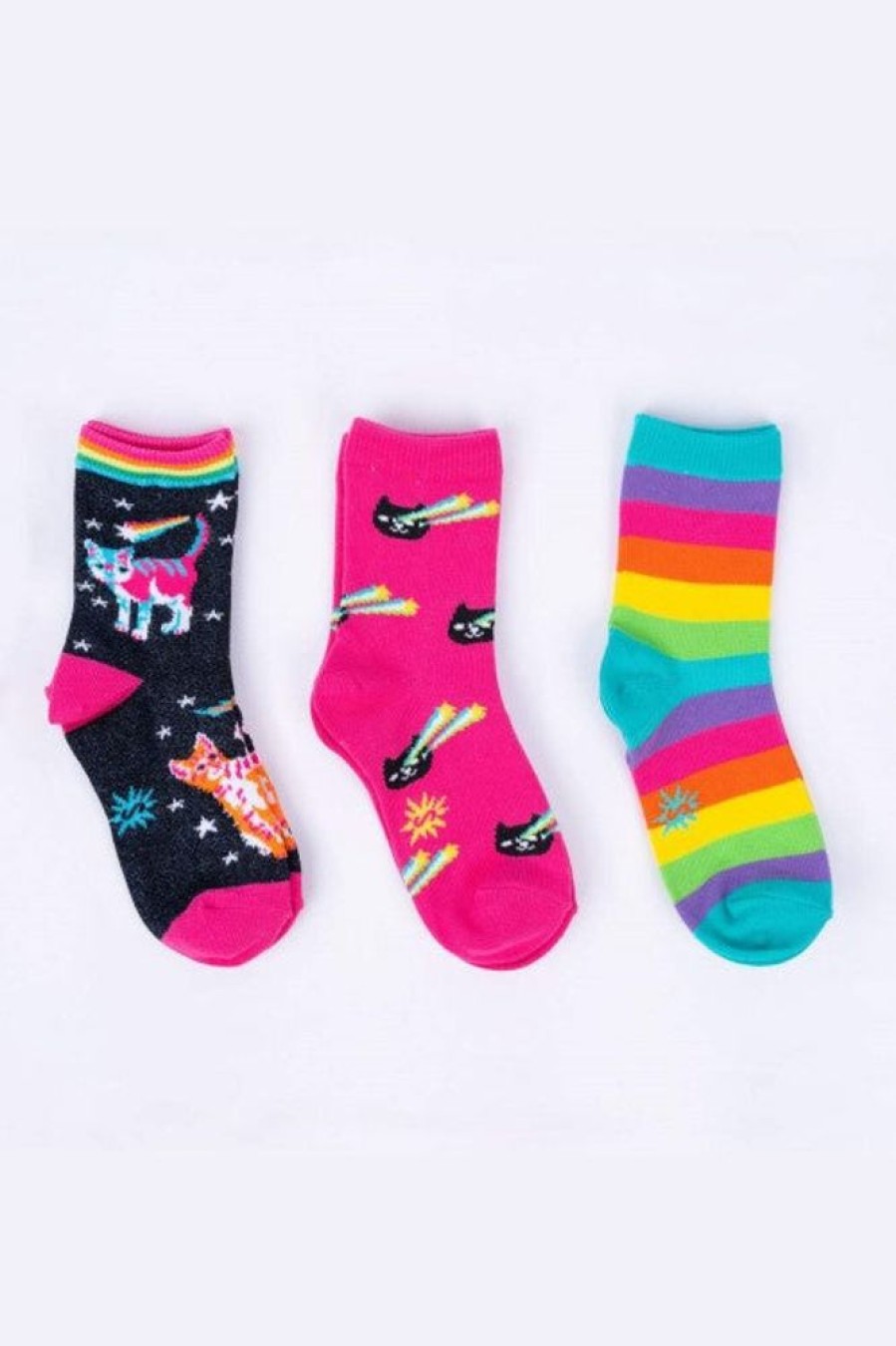 Socks Sock It To Me Kids Socks | Space Cats Kid'S Crew 3 Pack