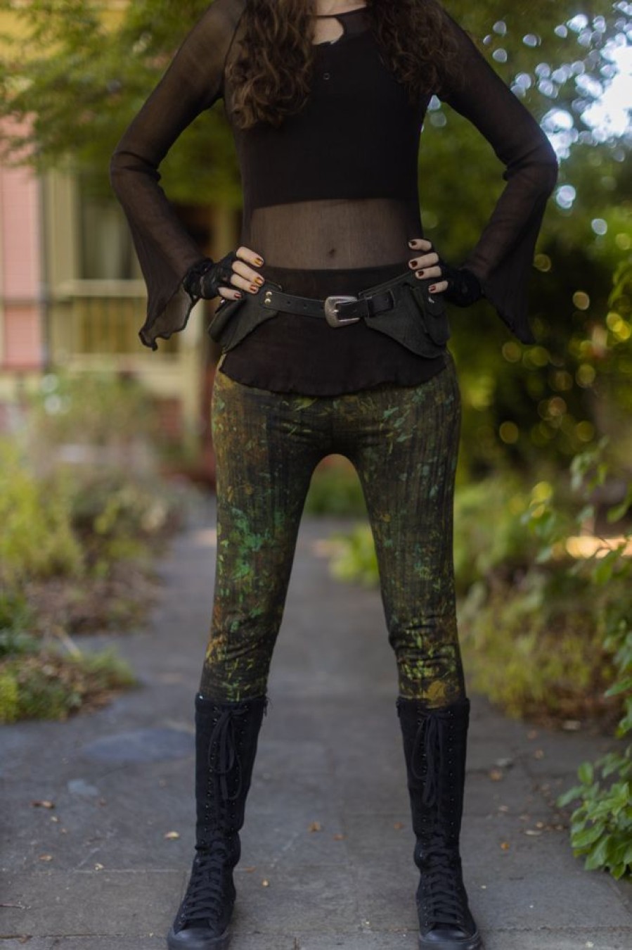 Tights & Leggings M. Rena Sheer To Waist Leggings | High Waisted Floral Leaf Confetti Printed Leggings