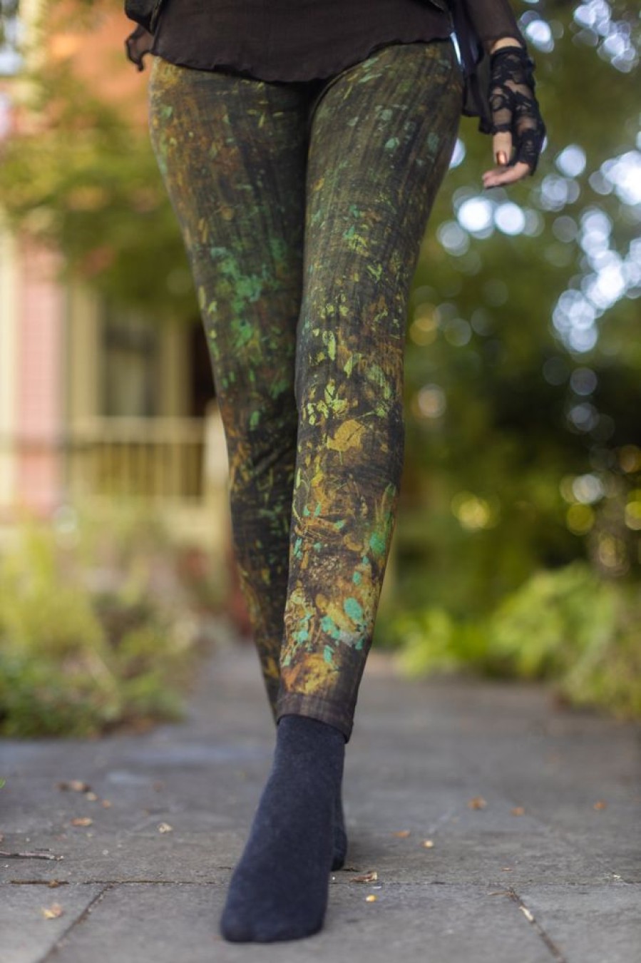 Tights & Leggings M. Rena Sheer To Waist Leggings | High Waisted Floral Leaf Confetti Printed Leggings