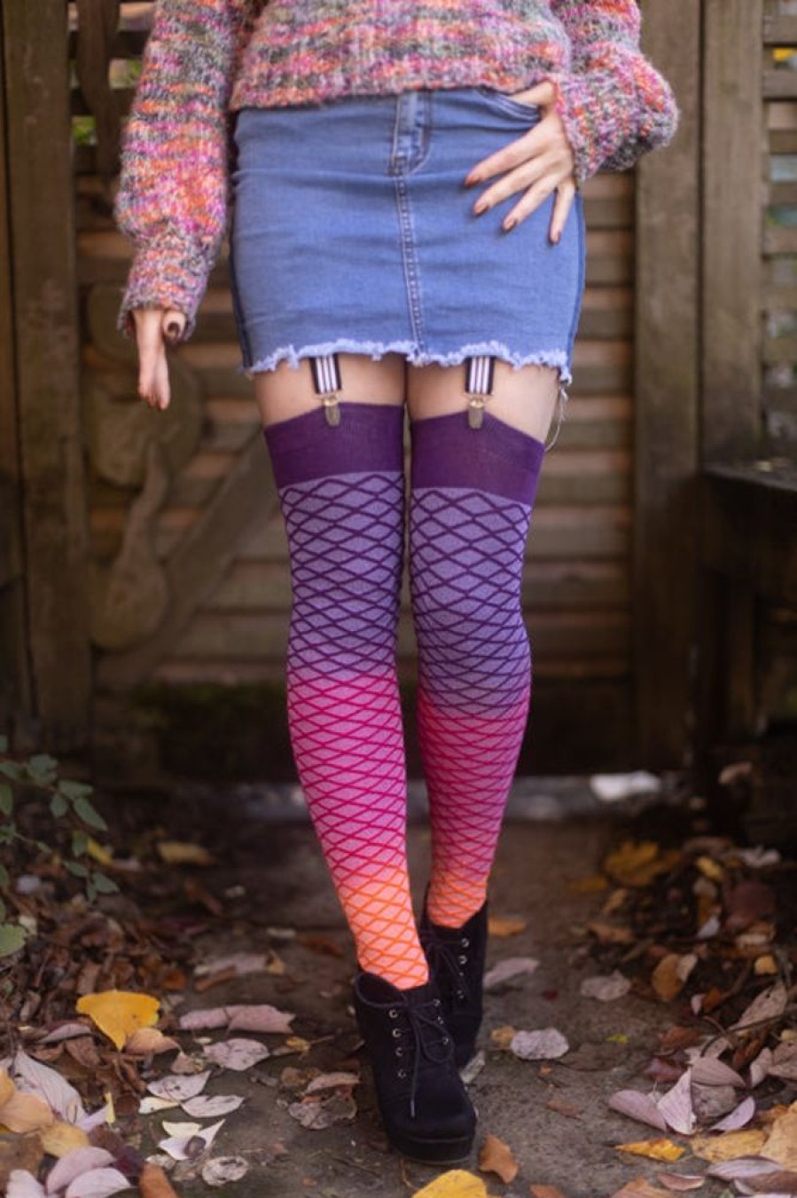 Socks Love Lite Precision Tie Dye Thigh Highs | Extraordinary Mermaid Dip Dye Thigh High