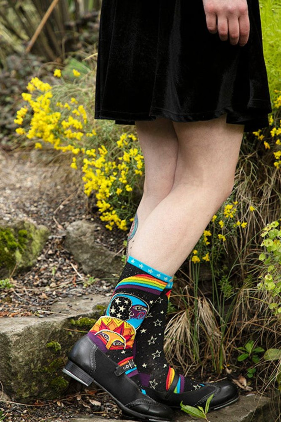 Plus Size Socksmith Plus Size Crew Socks | Laurel Burch Celestial Joy Crew