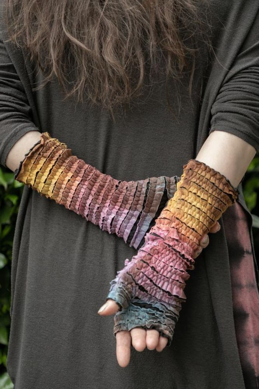 Accessories The Collection Royal Arm Warmers | Distressed Tie-Dye Arm Warmers