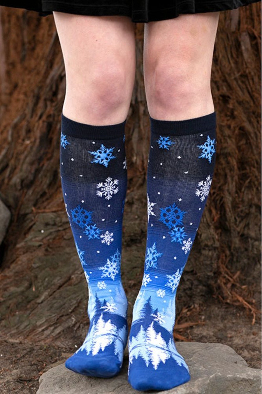 Plus Size Mod Sock Plus Size Knee Highs | Snowflakes Knee High