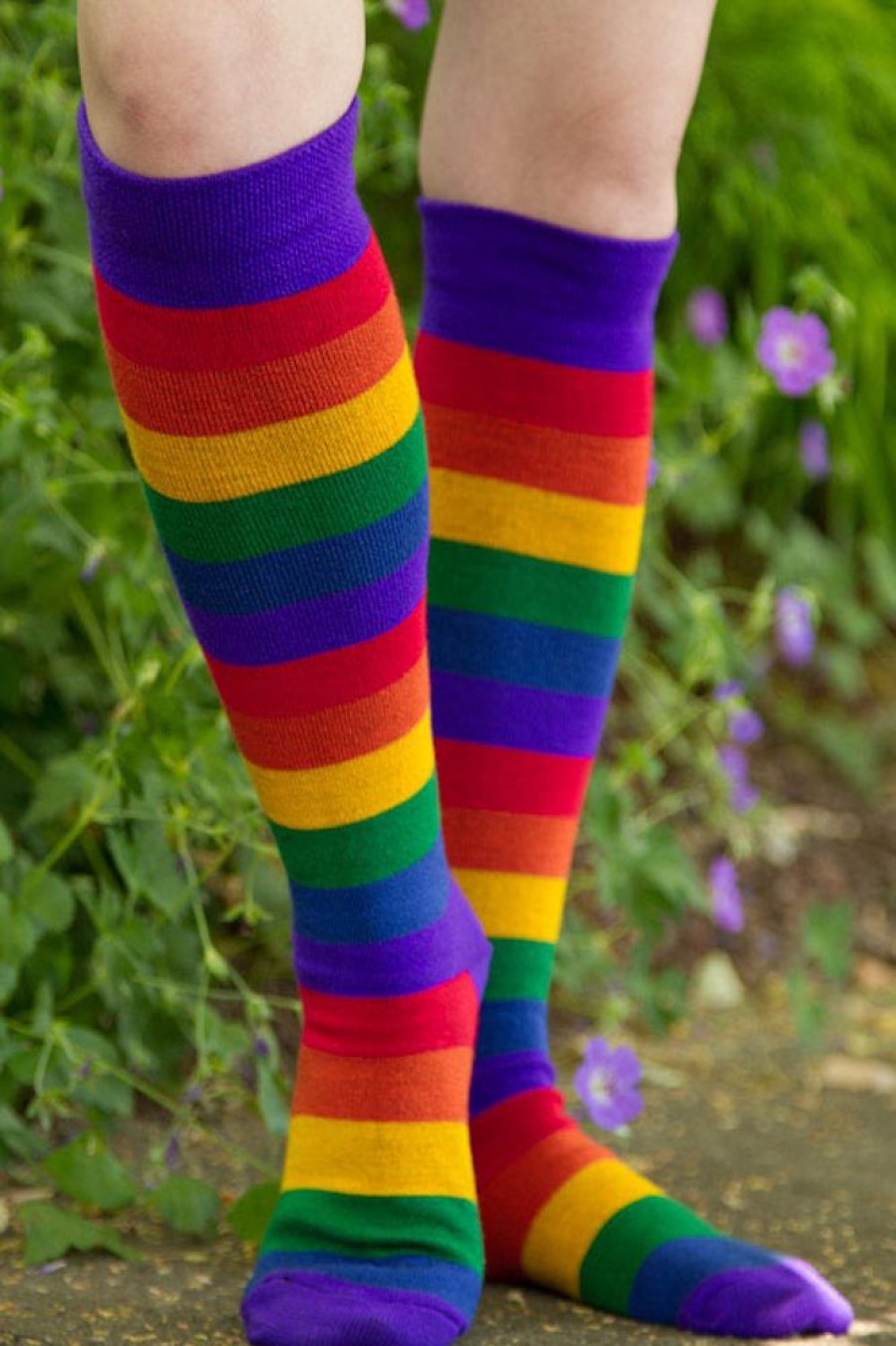 Plus Size Dreamer Socks Plus Size Knee Highs | Radiant Rainbow Knee High