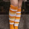 Socks DreaM Stockings Thigh Highs | Candy Corn Stripes Thigh High