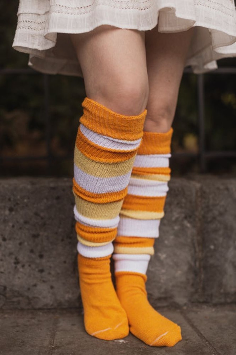 Socks DreaM Stockings Thigh Highs | Candy Corn Stripes Thigh High