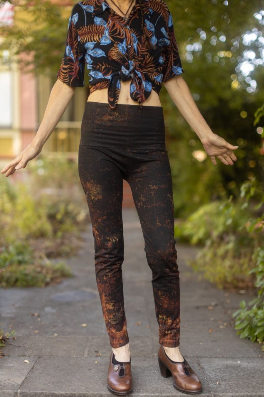 Tights & Leggings M. Rena Sheer To Waist Leggings | High Waisted Lava Print Leggings